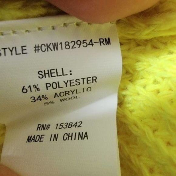 Melloday Neon Yellow Cowl Neck Knit Sweater M - Picture 6 of 6